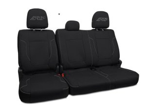 Ford Raptor Seat Covers - Rear - PRP Seats - Bench - Black with Silver Stitch - `12-`14